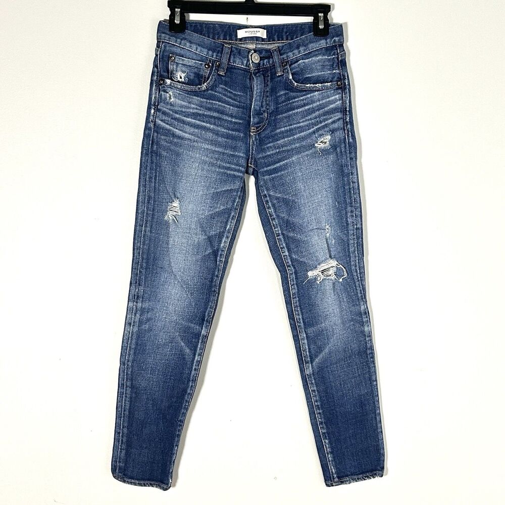 Moussy‎ Vintage Diana Skinny Distressed Jeans Women 25 Made in Japan